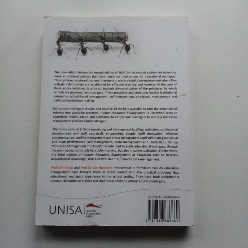 Human Resources Management in Education:  by G. M. Steyn