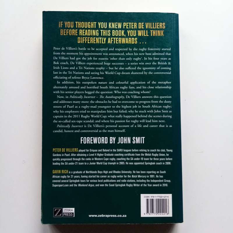 Politically Incorrect: The Autobiography by Peter de Villiers | Paperback Edition