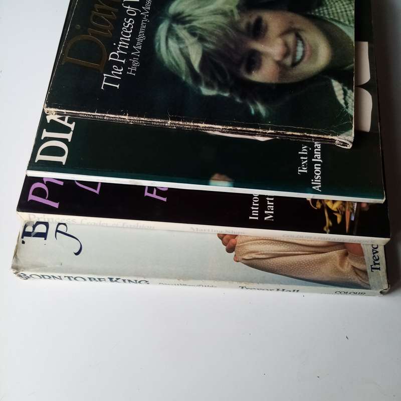 A Vintage Collection of 4 Books on Lady Diana's Fashion & Born to Be King (Prince Charles)