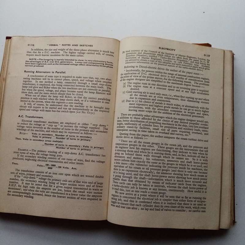 Verbal Notes & Sketches for Marine Engineer Officers - Volume 2 (1939) | Vintage Maritime Engineerin