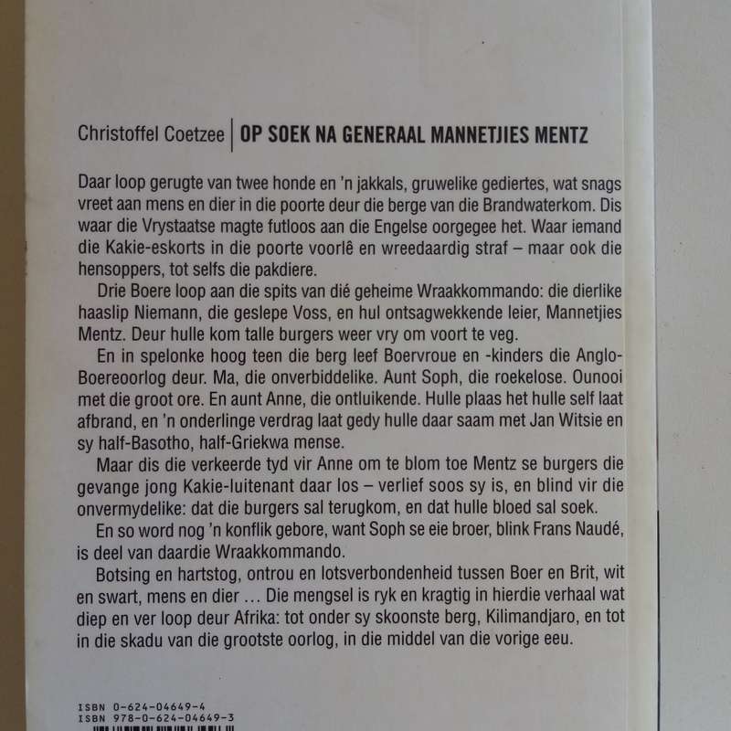 Op Soek Na Generaal Mannetjies Mentz  Christoffel Coetzee (Afrikaans, Paperback)