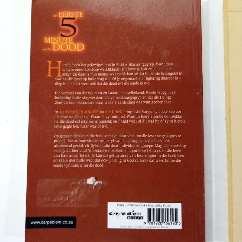 3 Boeke Bundel - Die Eerste 5 Minute na die Dood deur Isak Burger, Ontdek Jouself deur Carolyn Jones
