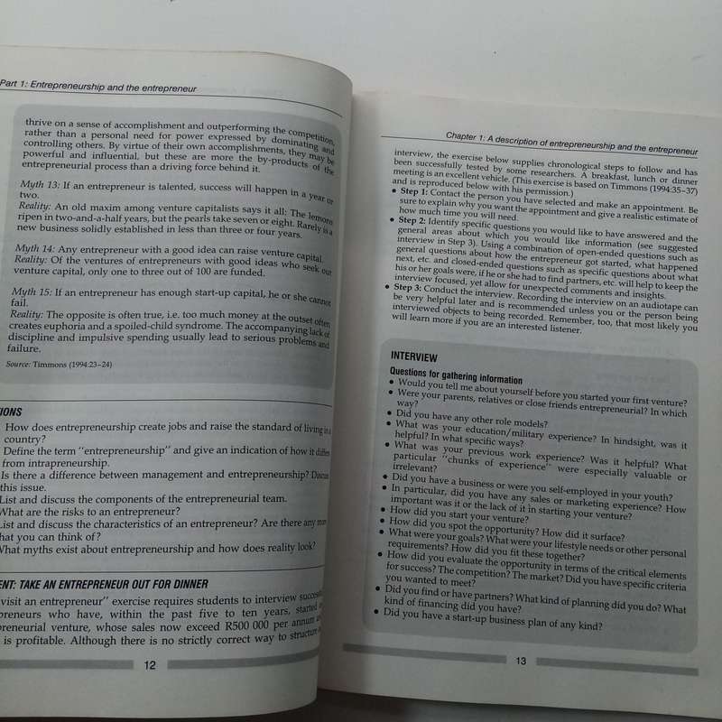 Entrepreneurship and New Venture Management  I. van Aardt, C. Van Aardt, S. Bezuidenhoudt