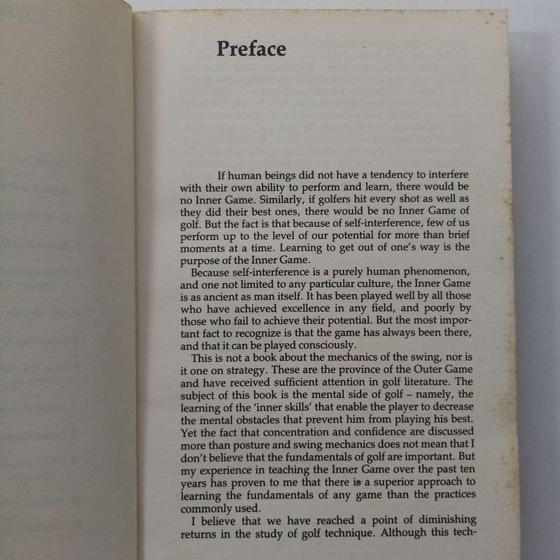 The Inner Game of Golf Book by Timothy Gallwey