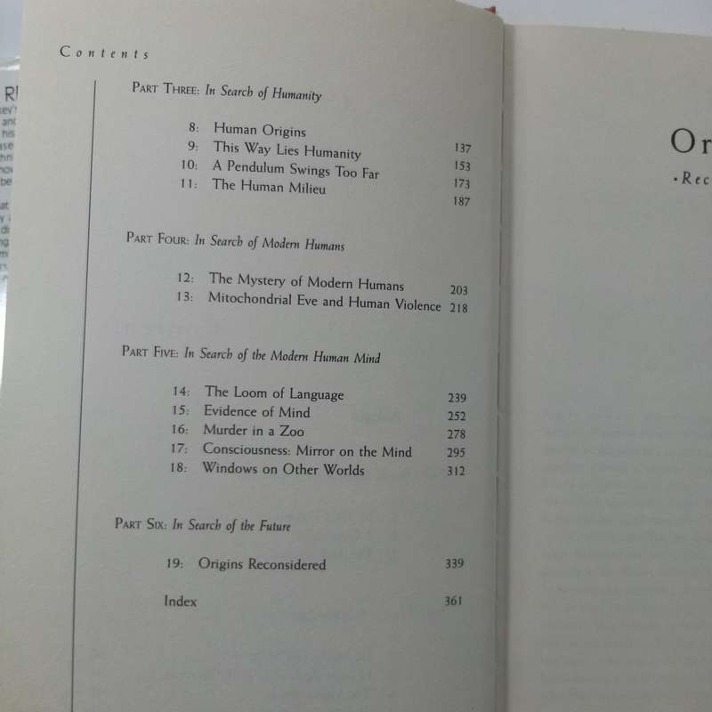 Origins Reconsidered by Richard Leakey & Roger Lewin  Human Evolution & Anthropology