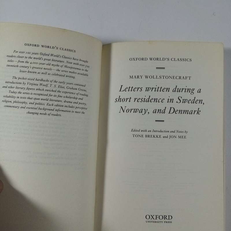 Letters Written in Sweden, Norway, and Denmark  Mary Wollstonecraft