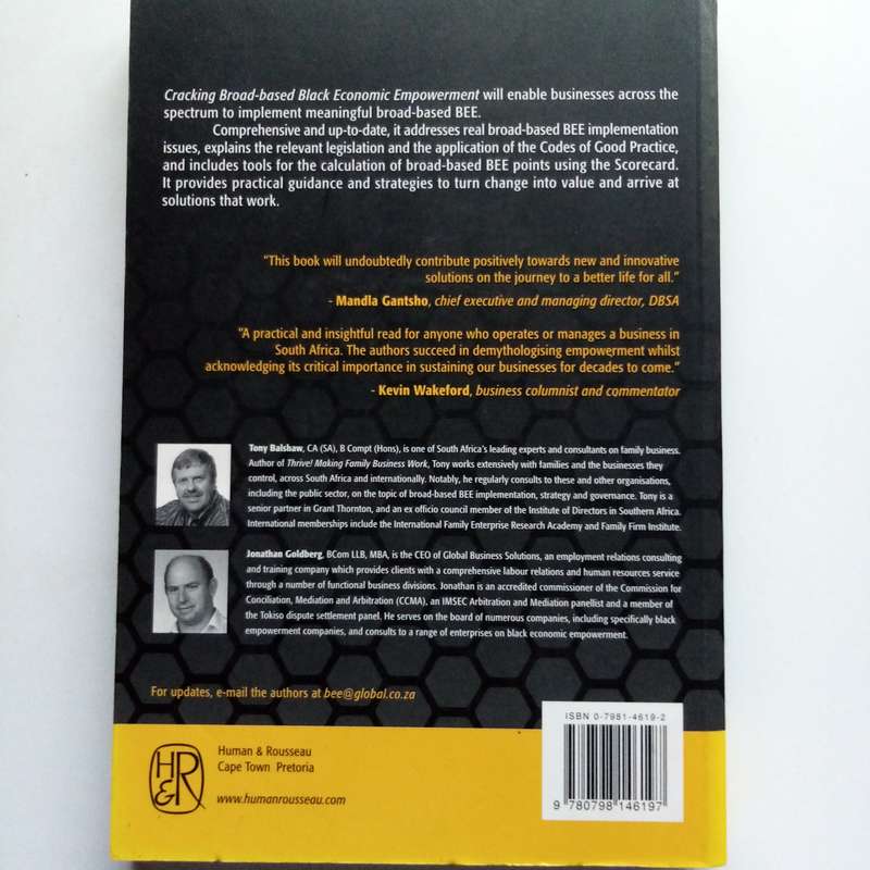 Broad-Based Black Economic Empowerment by Tony Balshaw  A Guide to Economic Transformation