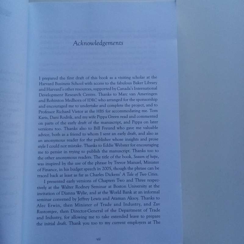 Season of Hope: Economic Reform under Mandela and Mbeki by Alan Hirsch  A Key Analysis of South Afr
