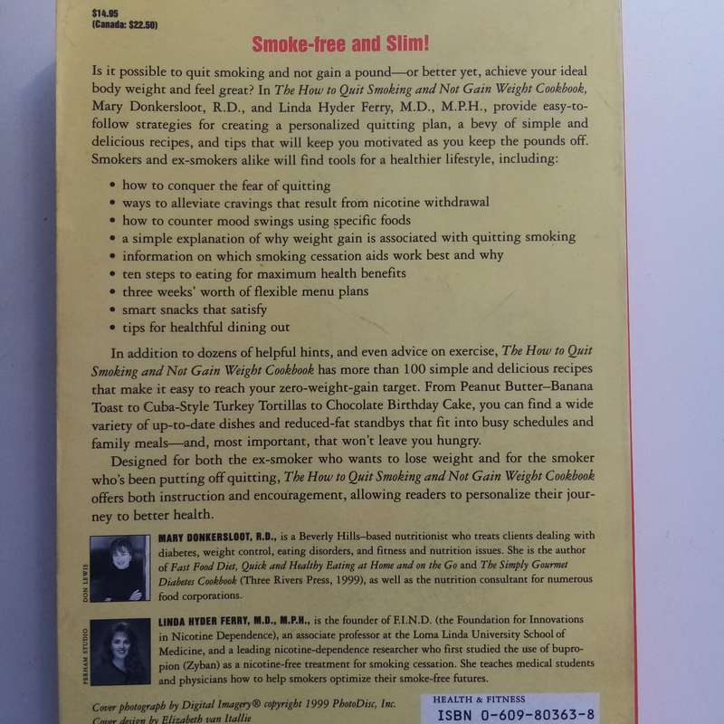 How to Quit Smoking and Not Gain Weight Cookbook - Hyder-Ferry & Donkersloot, Health Guide