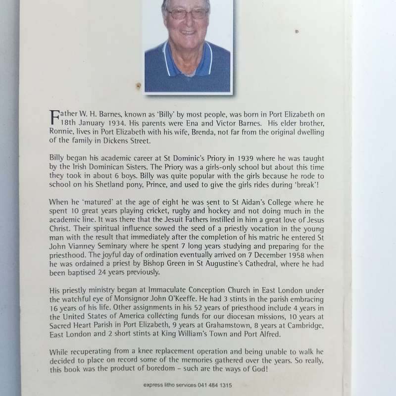 JUST REMEMBERING by Fr WH Barnes, Christian Witness, Priests and Brothers in Port Elizabeth