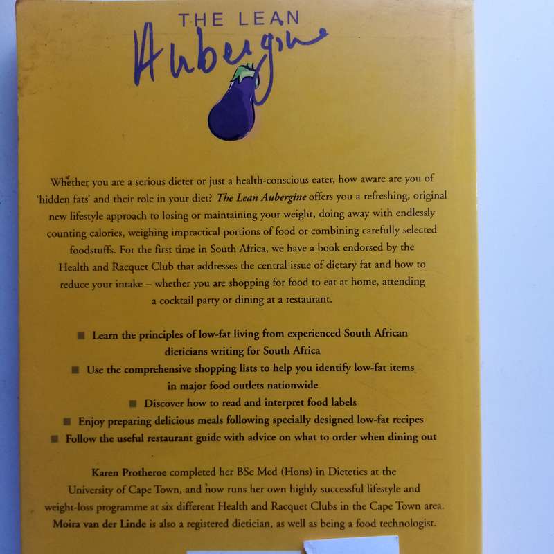 Lean Aubergine - Karen Protheroe, South African Low-Fat Cooking, Healthy Eating, Shopping Guide