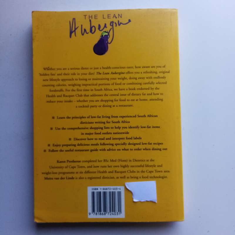 Lean Aubergine - Karen Protheroe, South African Low-Fat Cooking, Healthy Eating, Shopping Guide