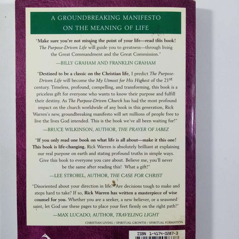 The Purpose Driven Life Ministry Edition by Rick Warren | Faith, Purpose, Christian Living