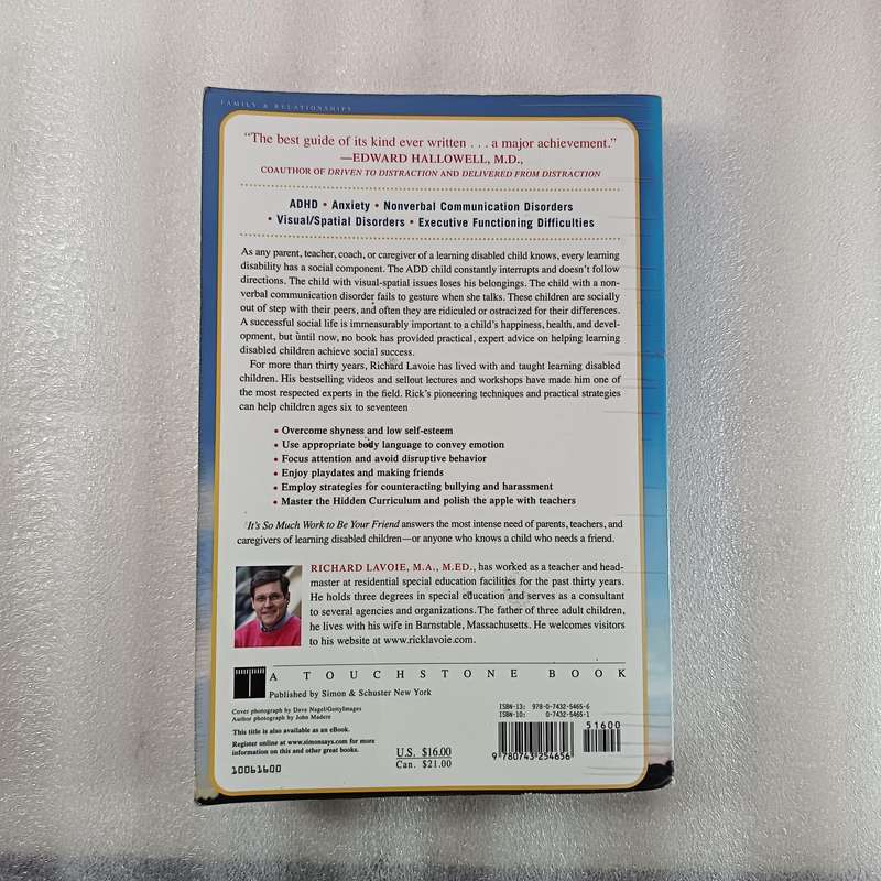 Its So Much Work to Be Your Friend by Richard Lavoie | LD Social Skills, Friendship Guide