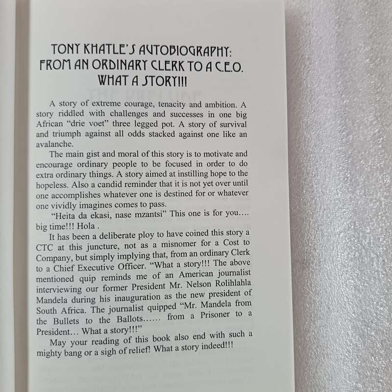 From an Ordinary Clerk to CEO by Anthony V. G. Khatle | African Business Memoir & Motivation