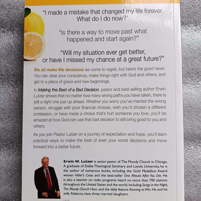 Making the Best of a Bad Decision by ErwinW.Lutzer | Regret, Grace, Christian SelfHelp