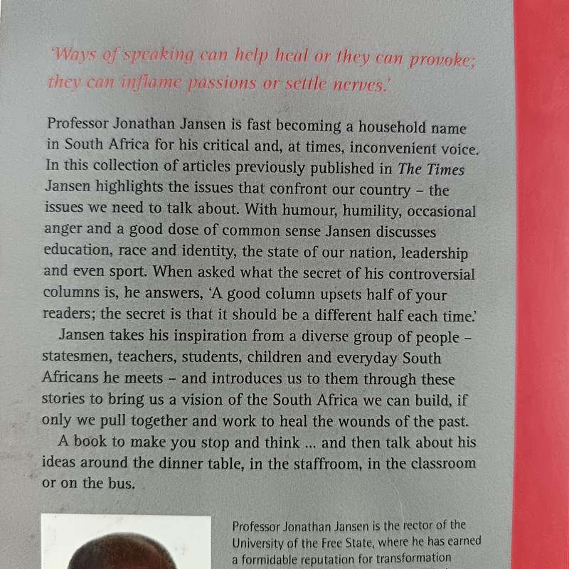 We Need to Talk by Prof. Jonathan D. Jansen | Society, Education, Identity, South Africa