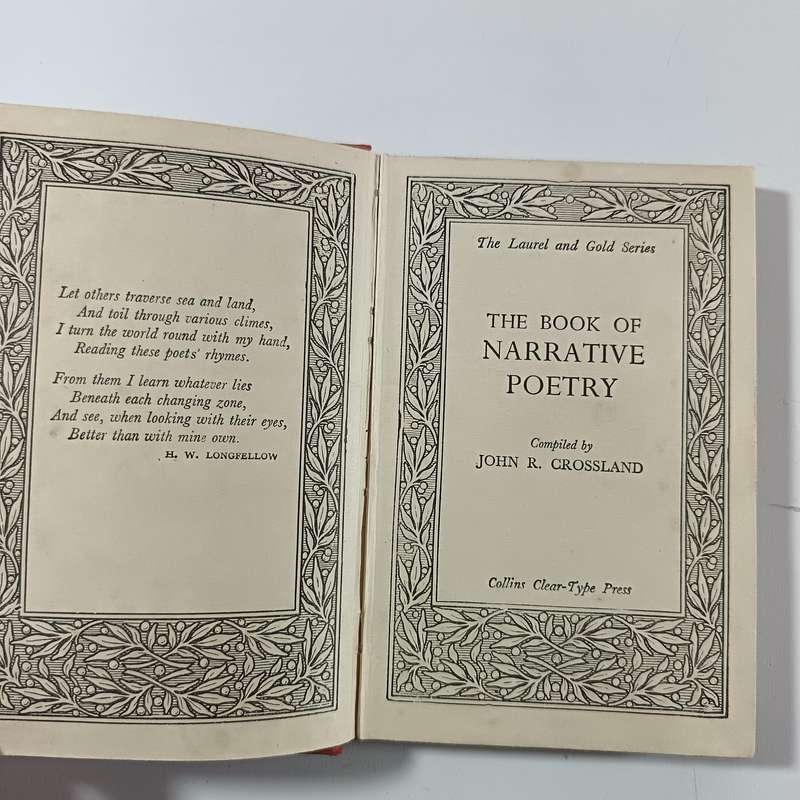 Narrative Poetry by John R. Crossland | 1957 Vintage Hardcover | Classic Poem Anthology
