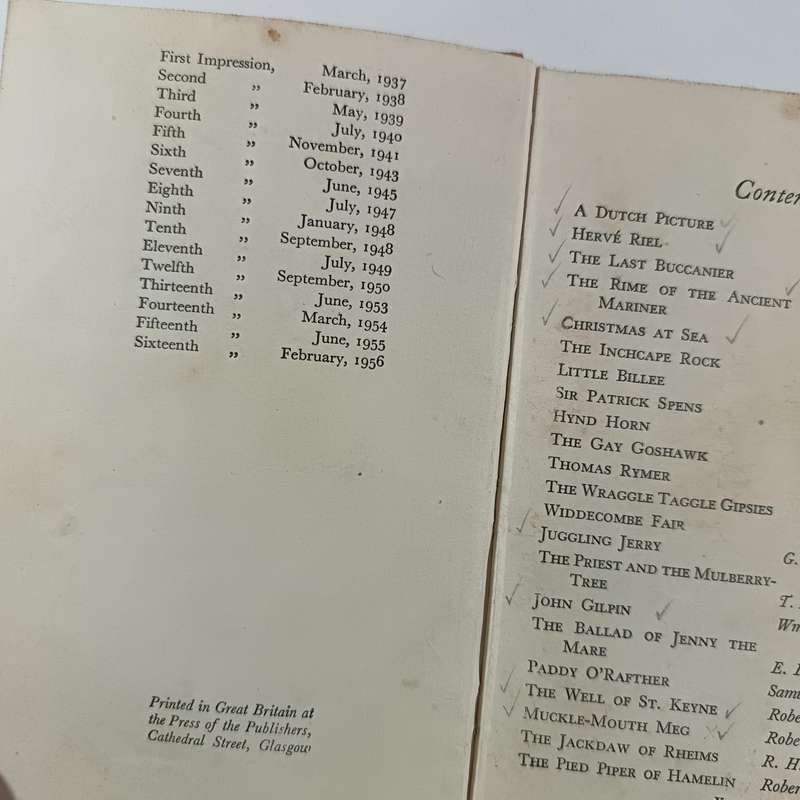 Narrative Poetry by John R. Crossland | 1957 Vintage Hardcover | Classic Poem Anthology