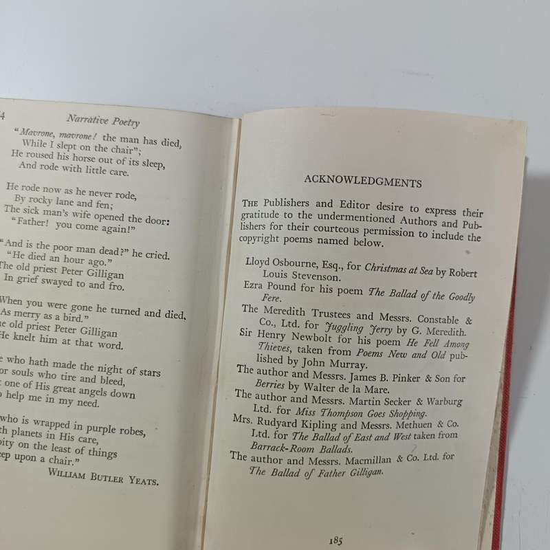 Narrative Poetry by John R. Crossland | 1957 Vintage Hardcover | Classic Poem Anthology