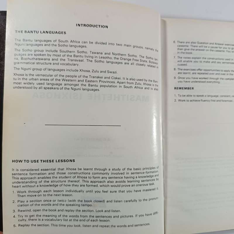 IsiXhosa Language Systems (Vintage) | Early Xhosa Language Education | Classic Reference