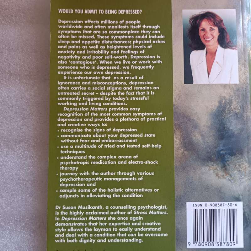 Depression Matters by Dr Susan Musikanth | Recognize & Manage Depression, SelfHelp Guide