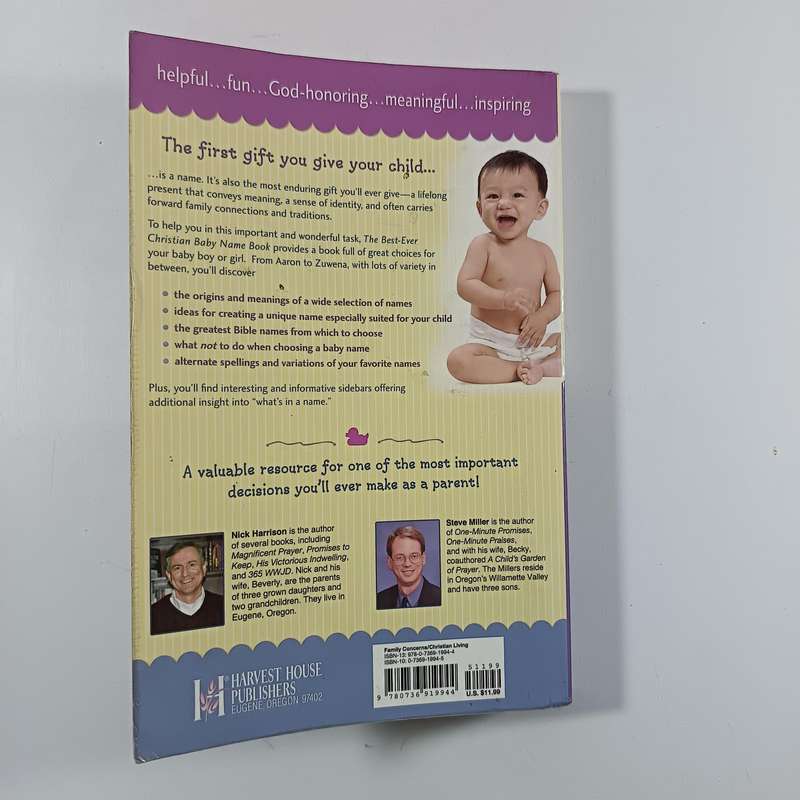 The BestEver Christian Baby Name Book by Nick Harrison & Steve Miller |  Christian Baby Names