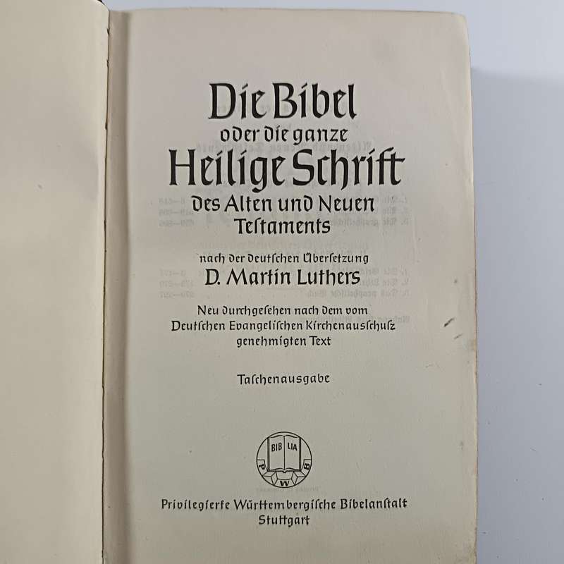 Gelöscht  Alte Biebel (1958) | Vintage German Bible | Antique Christian Scripture | Martin Luther T