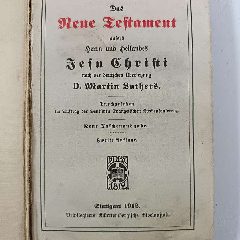 1912 German Bible  Neues Testament & Psalmen (Martin Luther) | Antique Berlin Scripture