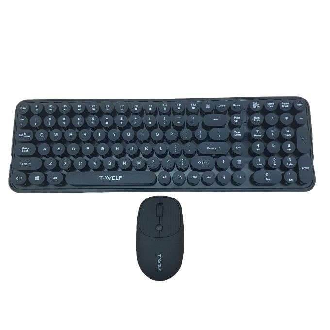 T-Wolf Dot Punk Wireless Keyboard and Mouse Set - TF350