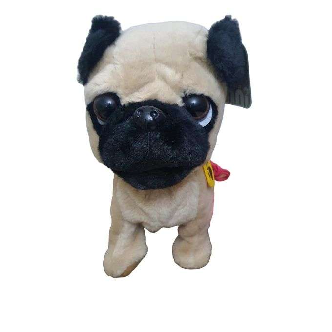 Plush Walking dog - Brown and Black - 26cm
