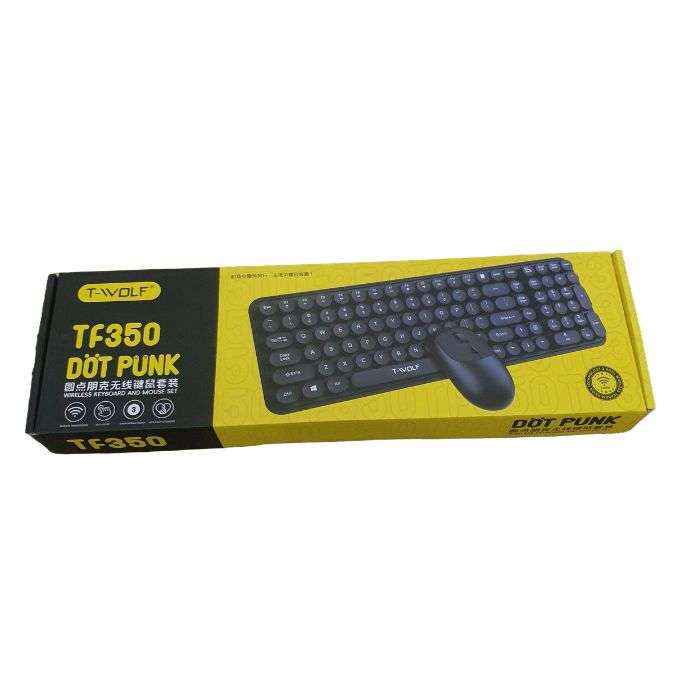 T-Wolf Dot Punk Wireless Keyboard and Mouse Set - TF350