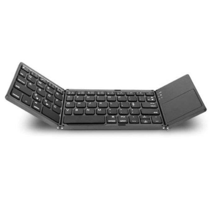 Foldable Bluetooth Keyboard with Touchpad black