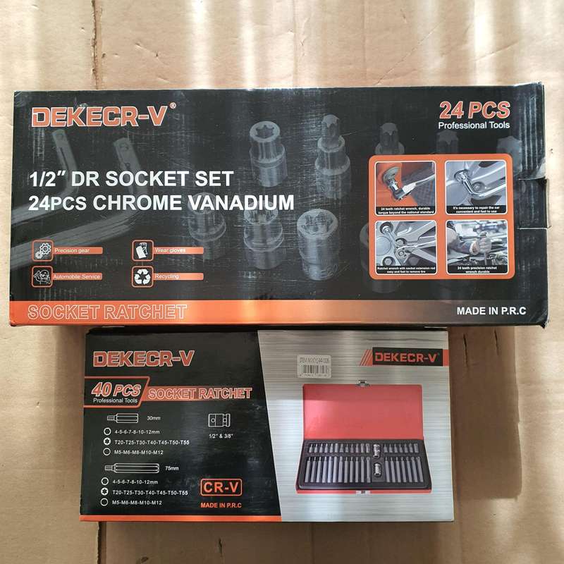 40 pcs Hex and Spline bit set & 24pcs 1/2" Drive Set Chrome Vanadium