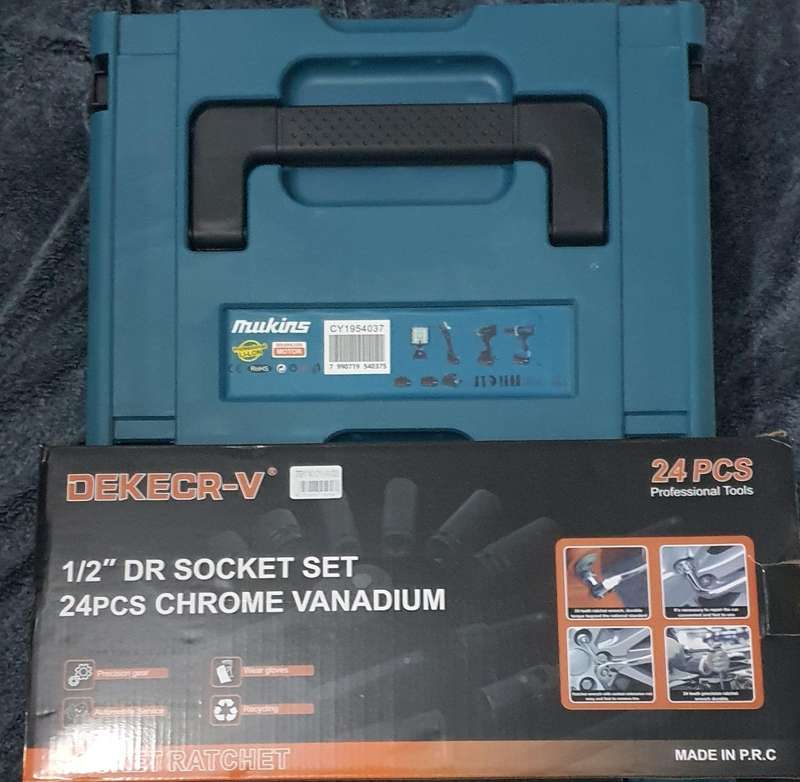 4 in 1 Cordless Power Combo Kit - 24pcs 1/2" Drive Set Chrome Vanadium