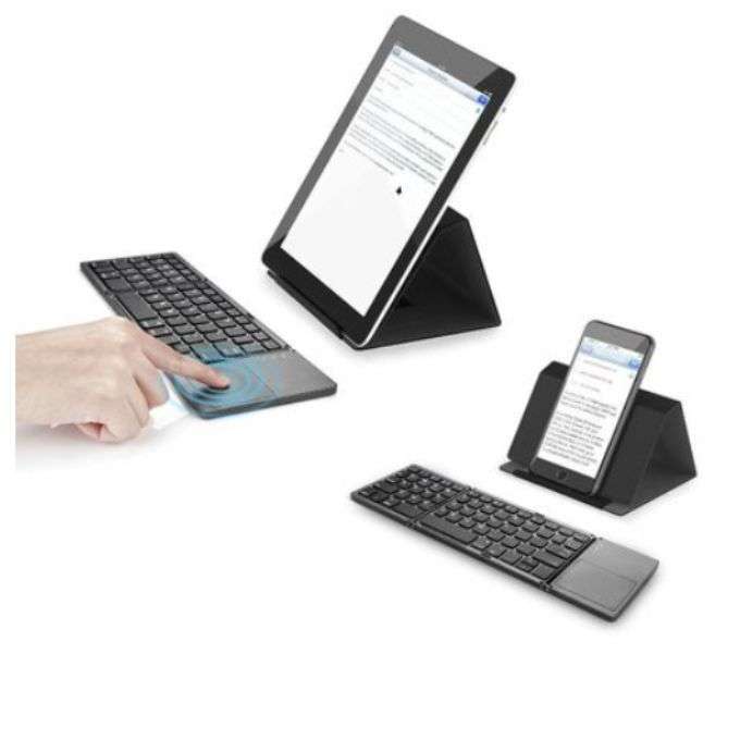 Foldable Bluetooth Keyboard with Touchpad black