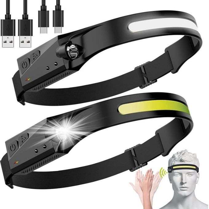 Black Induction Headlamp For Camping - 4 Pack