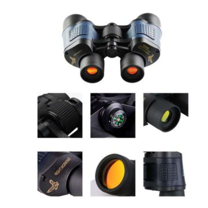 60x60HD Binoculars  Professional High-Power Low Light Outdoor Red Film