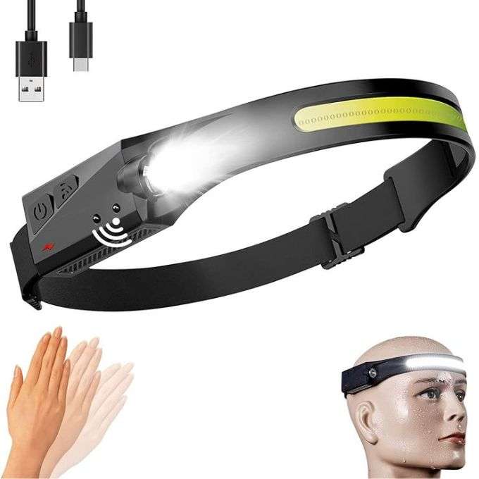 Black Induction Headlamp For Camping - 4 Pack