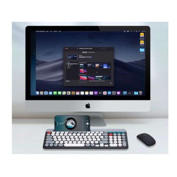 Fashion Phone Slot Portable Wireless Bluetooth Dual-Mode Keyboard