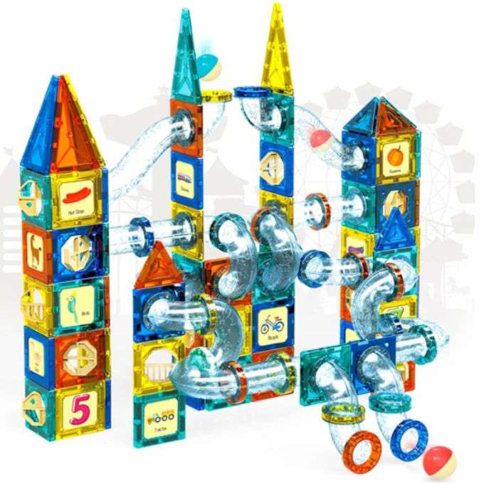 168 Piece Educational Colorful Magnetic Pipeline Building Block Set