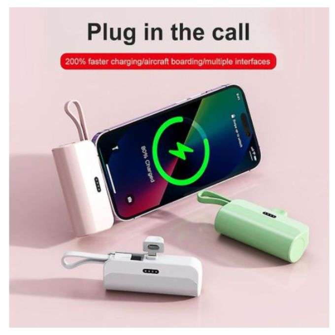 8000mAh Portable Fast Charge Power Bank for IOS and Android