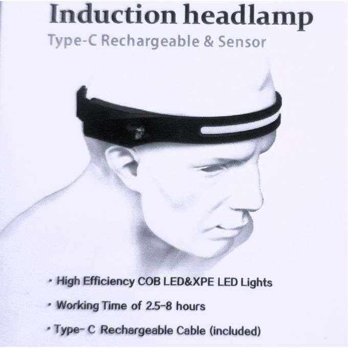 Black Induction Headlamp For Camping - 4 Pack