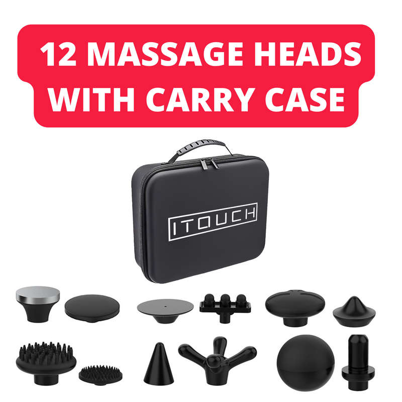 ITOUCH Massage Gun: Deep Tissue Percussion Massager & 12 Massage Heads