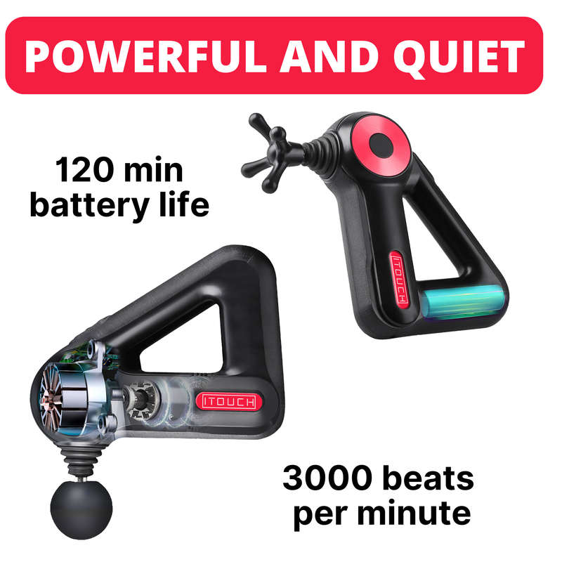 ITOUCH Massage Gun: Deep Tissue Percussion Massager & 12 Massage Heads