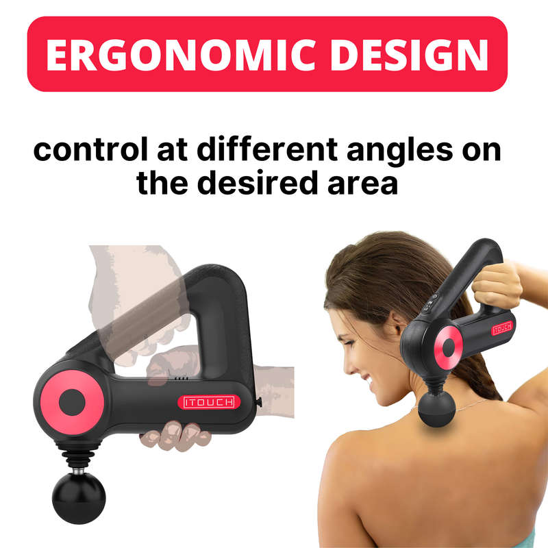ITOUCH Massage Gun: Deep Tissue Percussion Massager & 12 Massage Heads