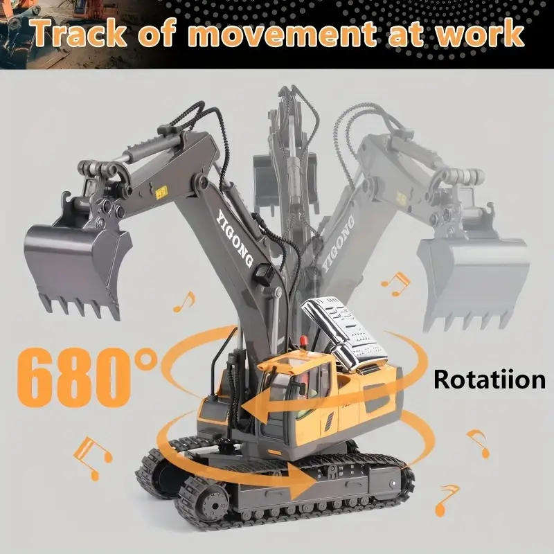 Excavator - 11 Channel Remote Control, Full Range of Motion, USB Rechargeable