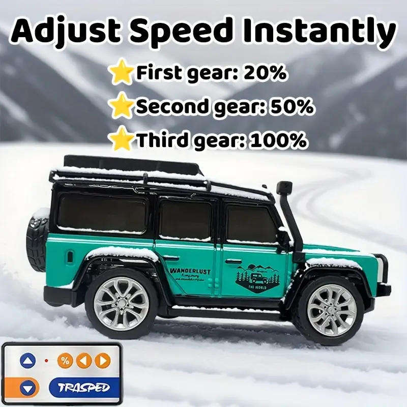 Miniature RC Off-Road Truck 1:64 Scale Alloy - 2.4GHz Anti-Interference