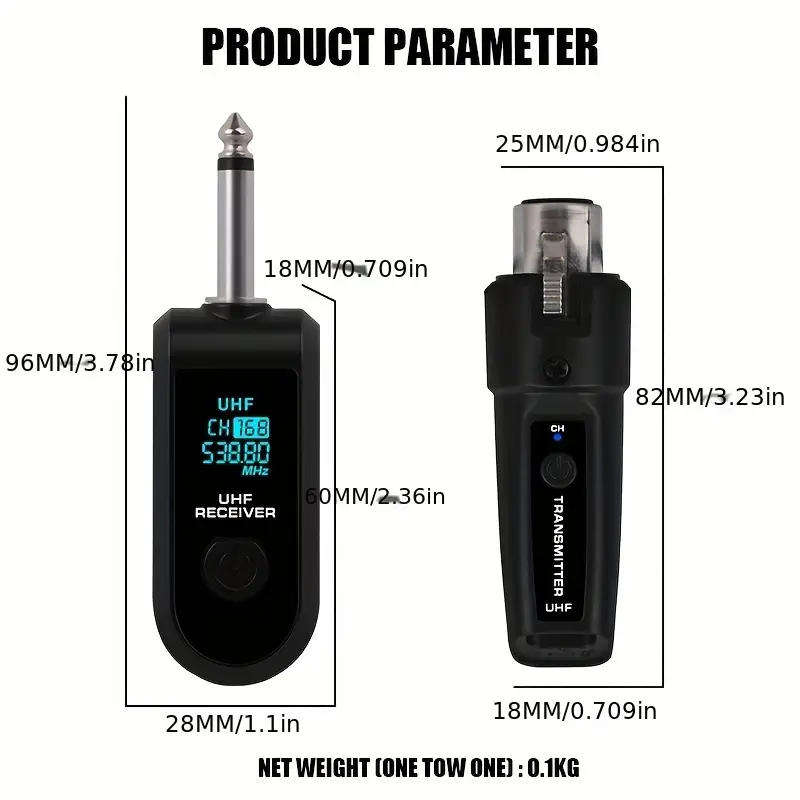 Wireless Mic Transceiver System - Make any two standard microphones Wireless