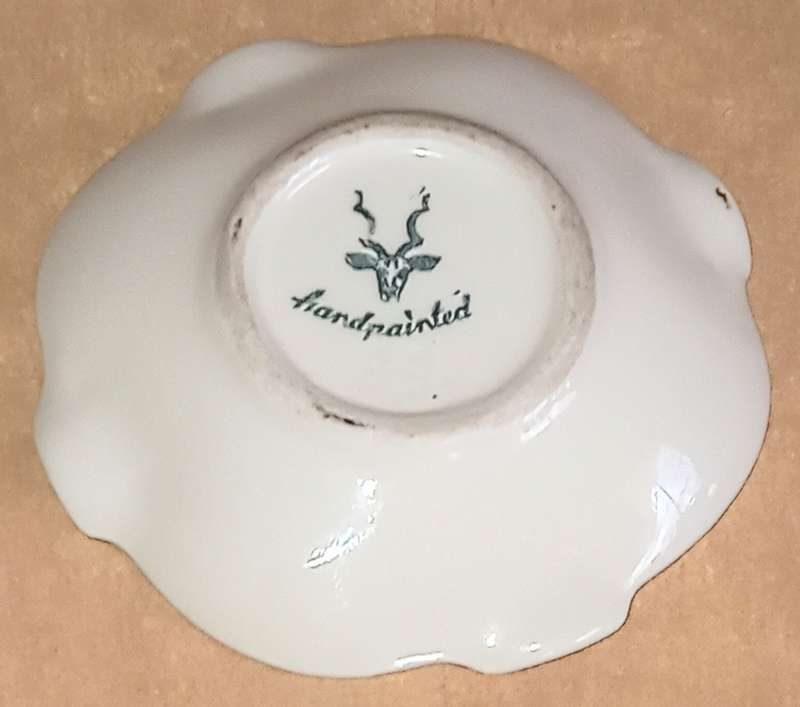 Handpainted Etosha SWA  Ceramic Ashtray. 10cm Diameter